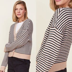 Nwt Monrow striped‎ merino wool cardigan women’s size S